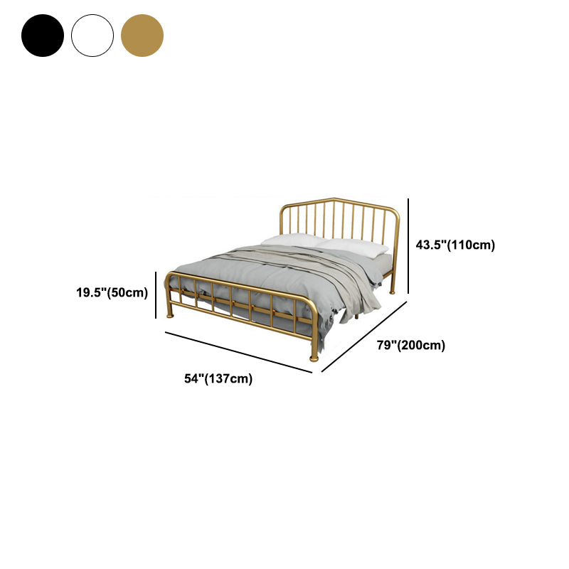 Modern Metal Headboard Bed Arched Open-Frame Bed with Metal Legs
