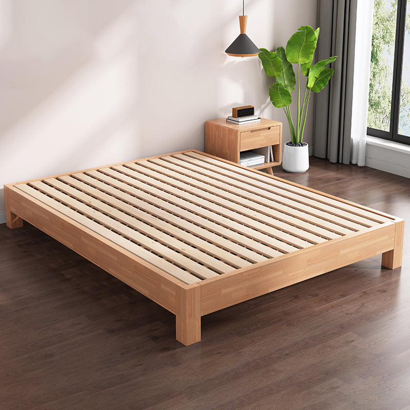 Modern Solid Wood Bed Low Profile Platform Bed With Custom Wood Legs