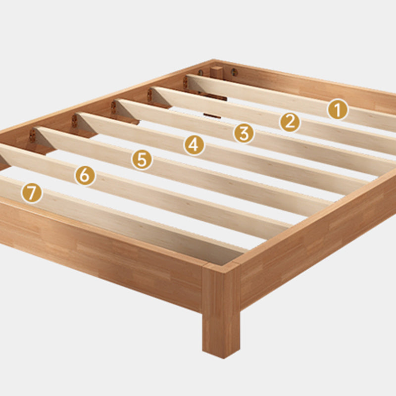 Modern Solid Wood Bed Low Profile Platform Bed With Custom Wood Legs