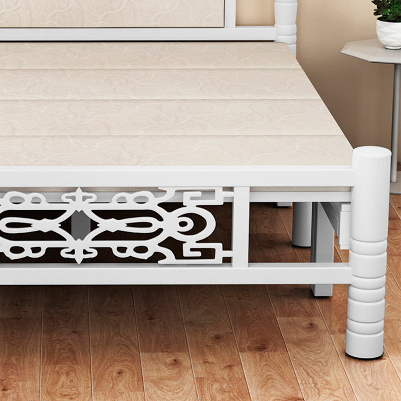 Modern Rectangular Bed Minimalist Panel Iron Bed with Headboard