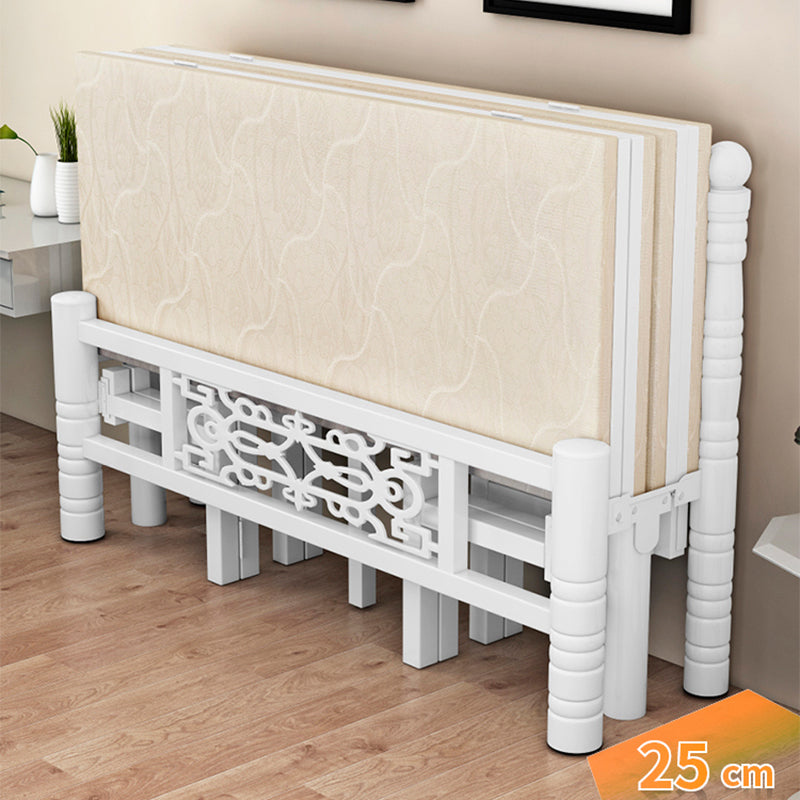 Modern Rectangular Bed Minimalist Panel Iron Bed with Headboard