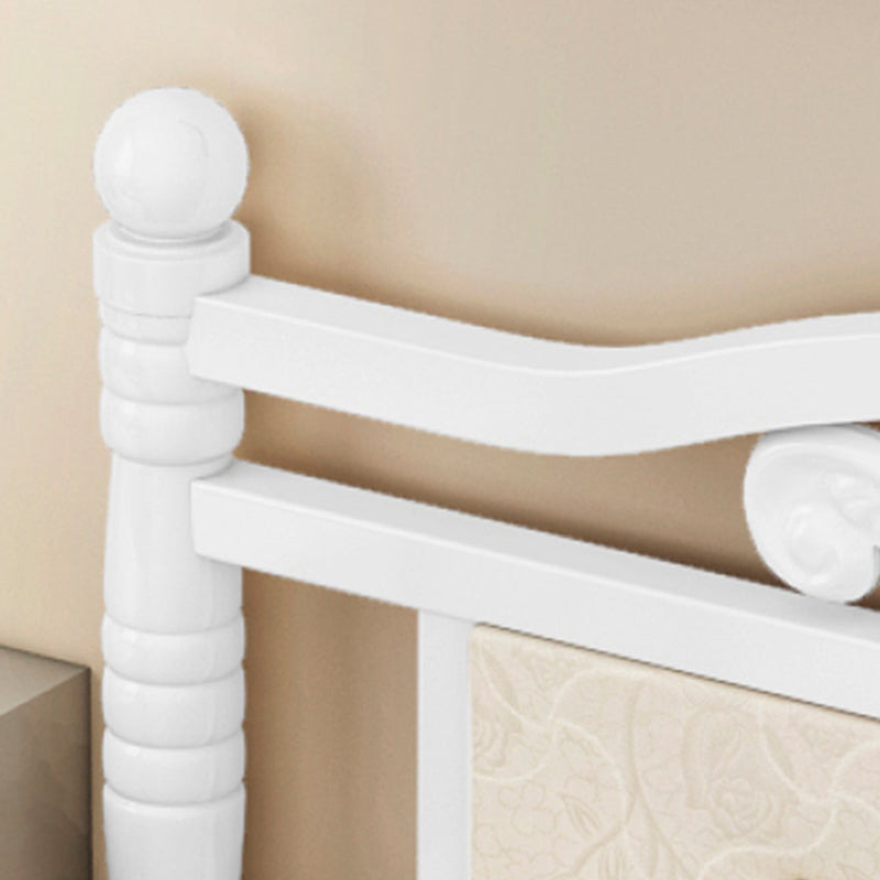 Modern Rectangular Bed Minimalist Panel Iron Bed with Headboard