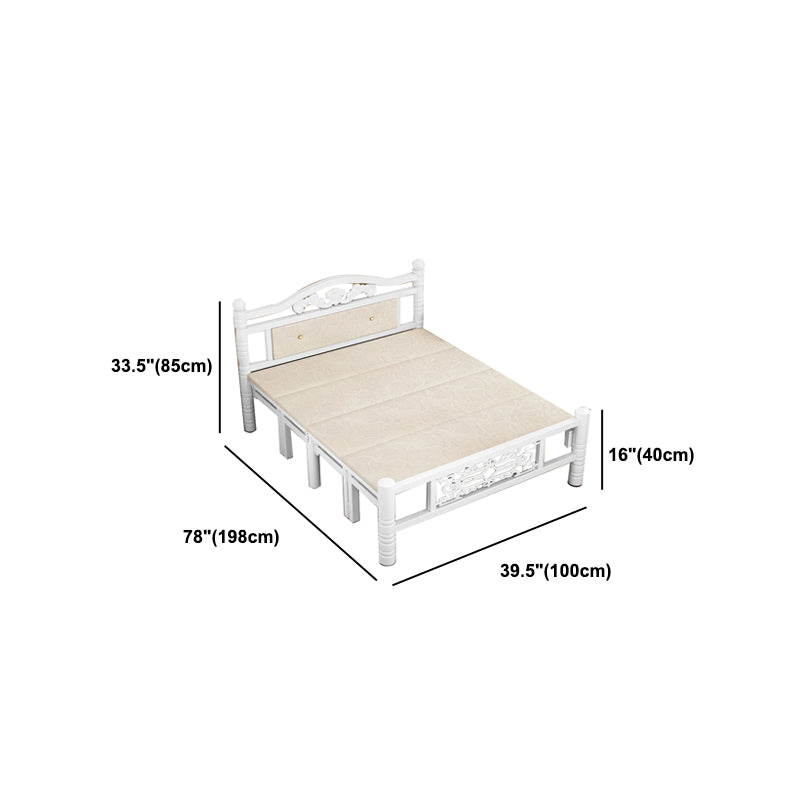 Modern Rectangular Bed Minimalist Panel Iron Bed with Headboard