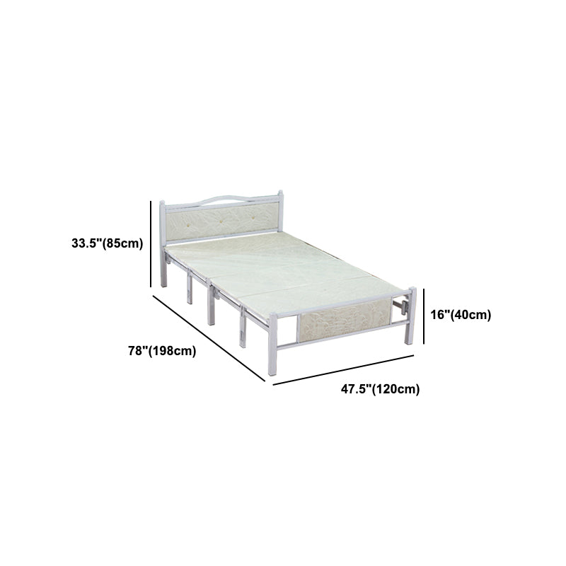 Modern Rectangular Bed Minimalist Panel Iron Bed with Headboard