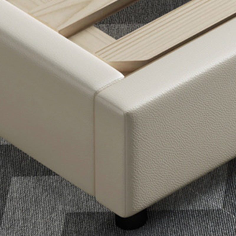 84.65 inch Wide Contemporary Bed Frame Solid Wood Bed with Headboard