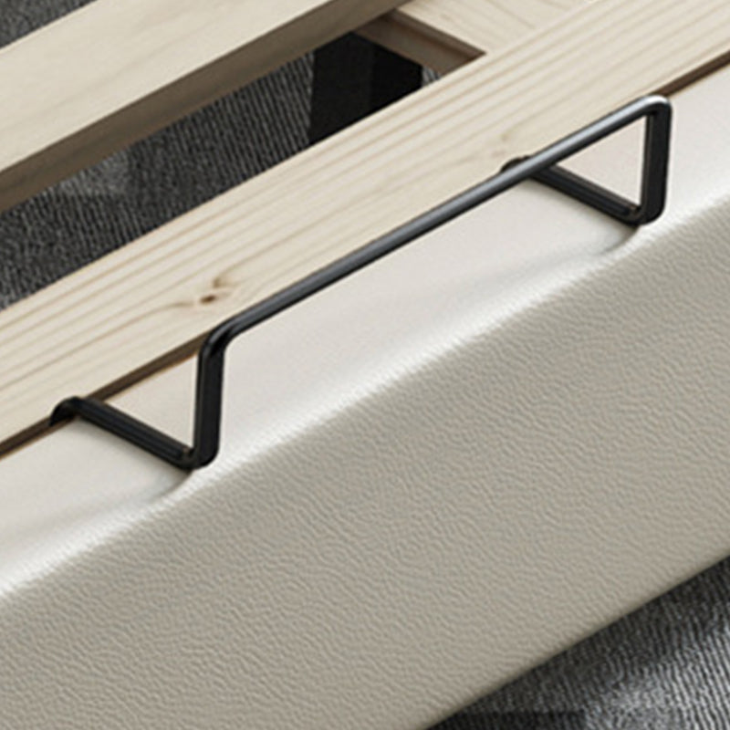 84.65 inch Wide Contemporary Bed Frame Solid Wood Bed with Headboard