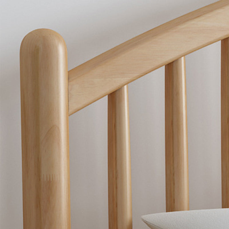 84.65 inch Wide Scandinavian Bed Solid Wood Bed Frame with Headboard