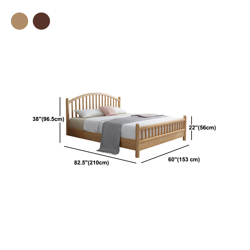 84.65 inch Wide Scandinavian Bed Solid Wood Bed Frame with Headboard