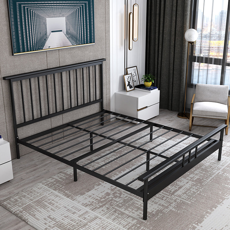 Modern Metal Folding Bed Rectangular Open-Frame Bed with Headboard