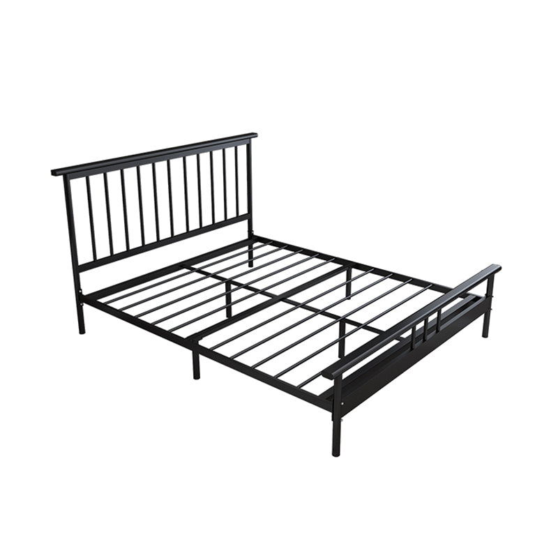 Modern Metal Folding Bed Rectangular Open-Frame Bed with Headboard