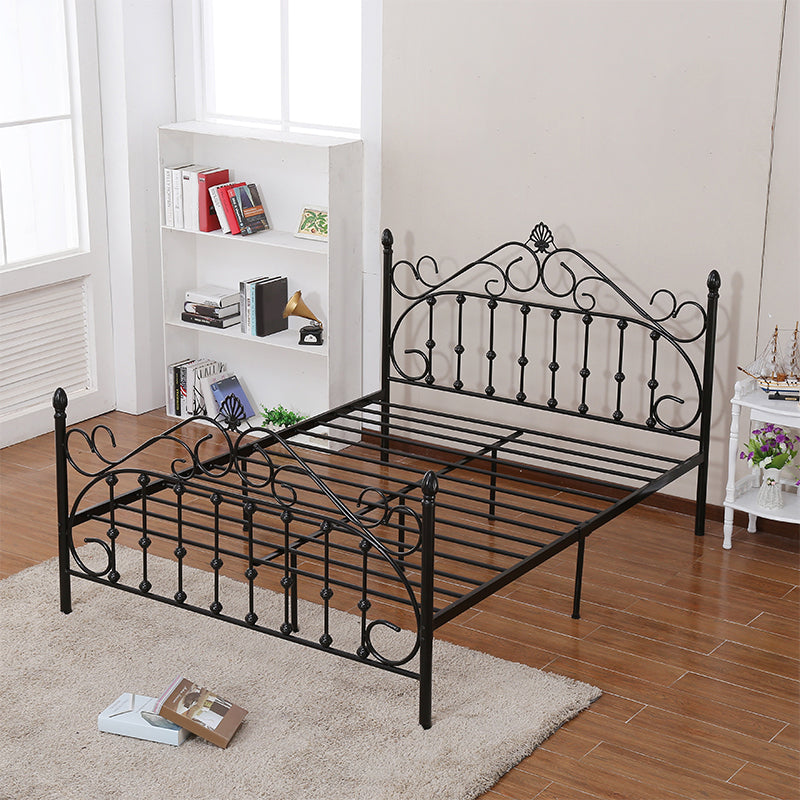 Modern Metal Folding Bed Arched Open-Frame Bed with Headboard