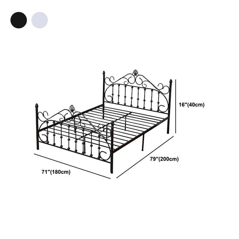 Modern Metal Folding Bed Arched Open-Frame Bed with Headboard