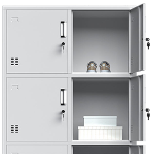 Contemporary Style Metal Wardrobe White Colour Soft Close Doors Wardrobe Closet