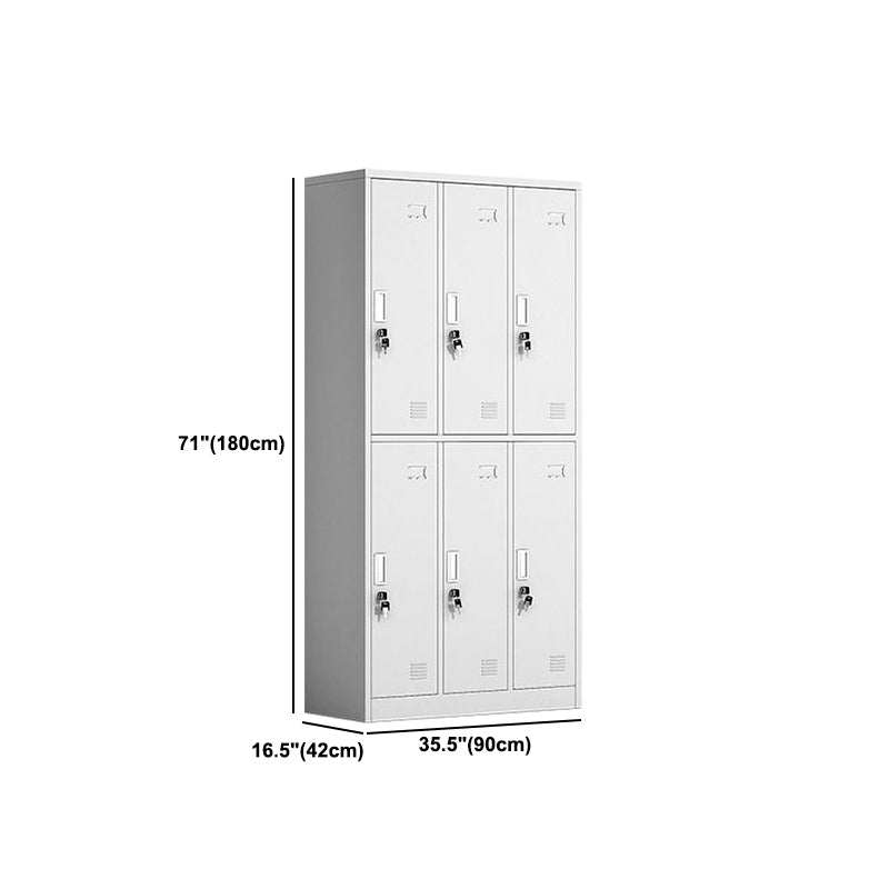 Contemporary Style Metal Wardrobe White Colour Soft Close Doors Wardrobe Closet