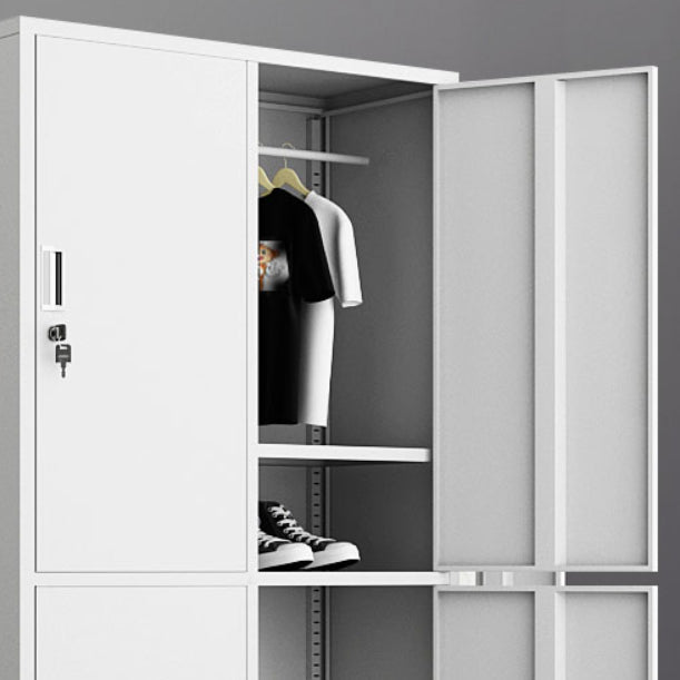Contemporary Wardrobe White Colour Steel Wardrobe Closet with Doors