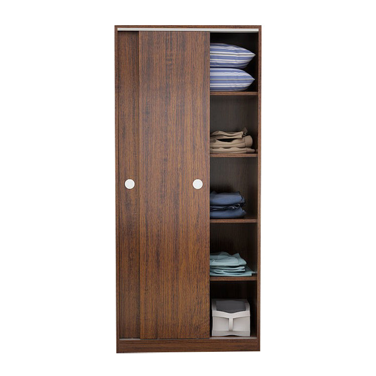 Two Doors Wardrobe Armoire Modern Engineered Wood Wardrobe Closet