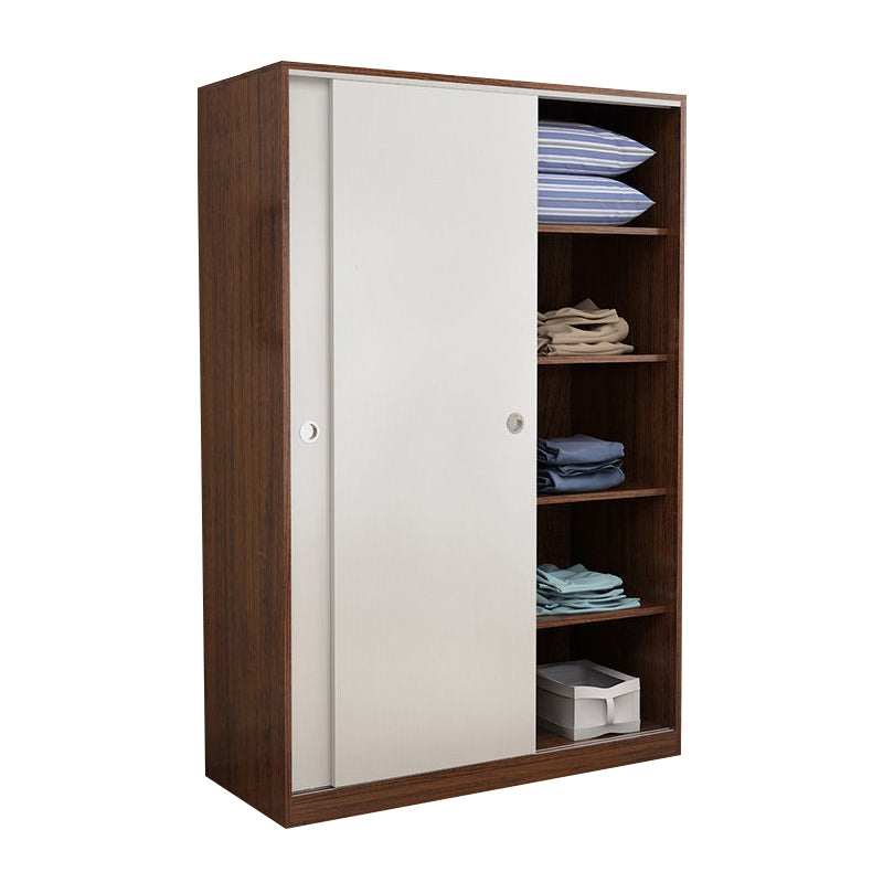 Two Doors Wardrobe Armoire Modern Engineered Wood Wardrobe Closet