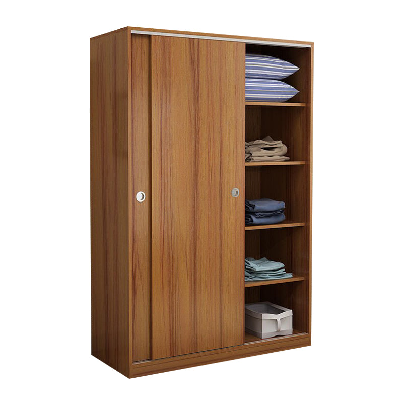 Two Doors Wardrobe Armoire Modern Engineered Wood Wardrobe Closet
