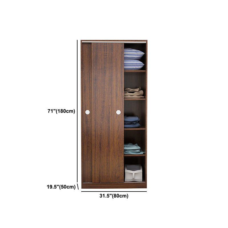 Two Doors Wardrobe Armoire Modern Engineered Wood Wardrobe Closet
