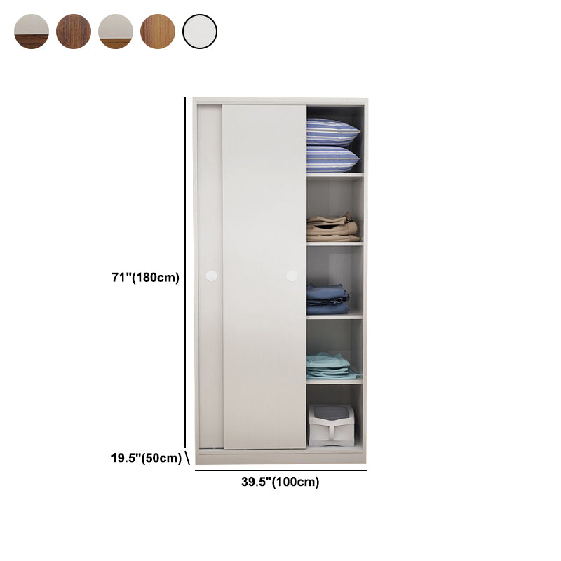 Two Doors Wardrobe Armoire Modern Engineered Wood Wardrobe Closet