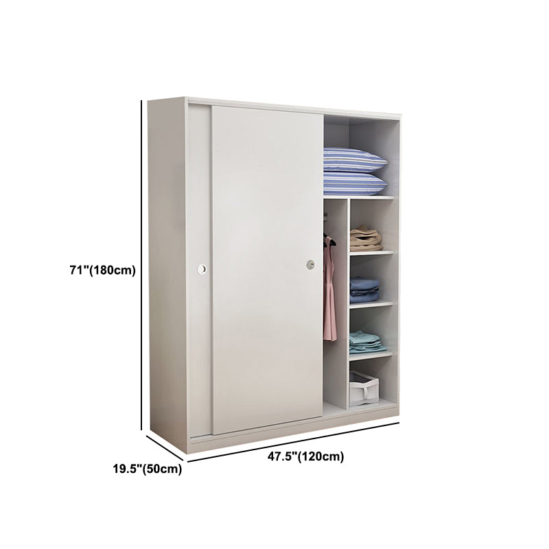 Two Doors Wardrobe Armoire Modern Engineered Wood Wardrobe Closet
