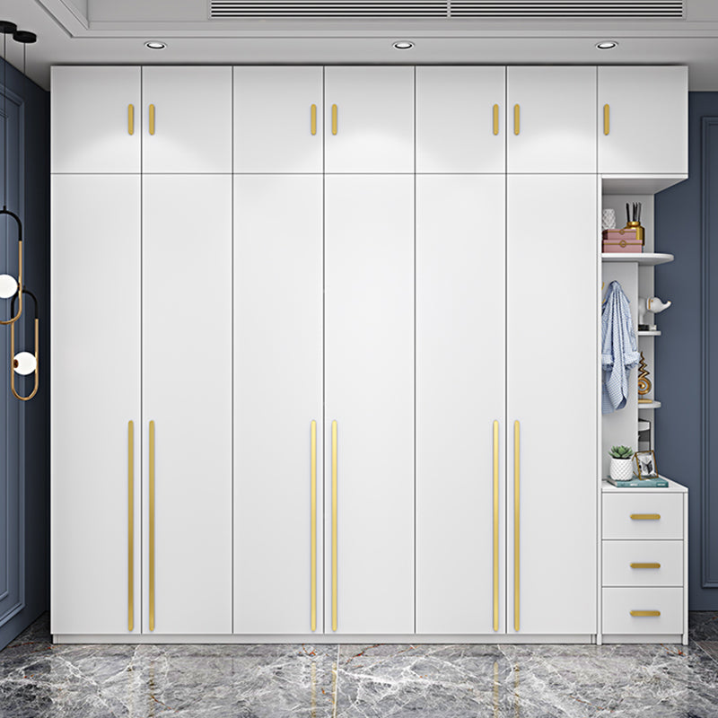 White Colour Wooden Wardrobe Soft Close Door Wardrobe Closet with Garment Rod