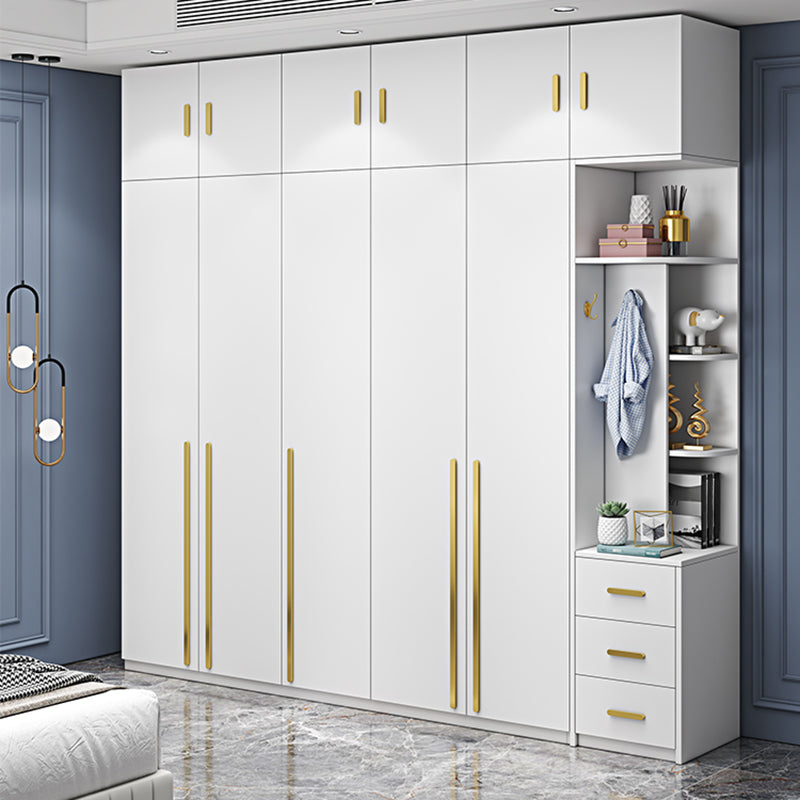 White Colour Wooden Wardrobe Soft Close Door Wardrobe Closet with Garment Rod