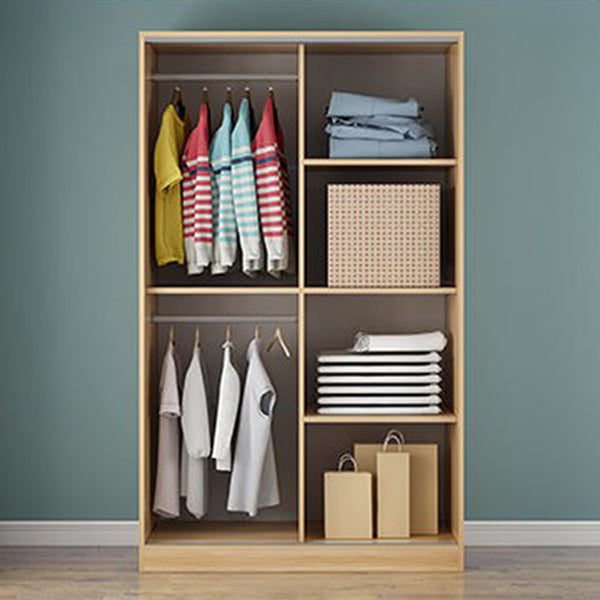 Engineered Wood Wardrobe Closet Modern Wardrobe Cabinet with Shelves