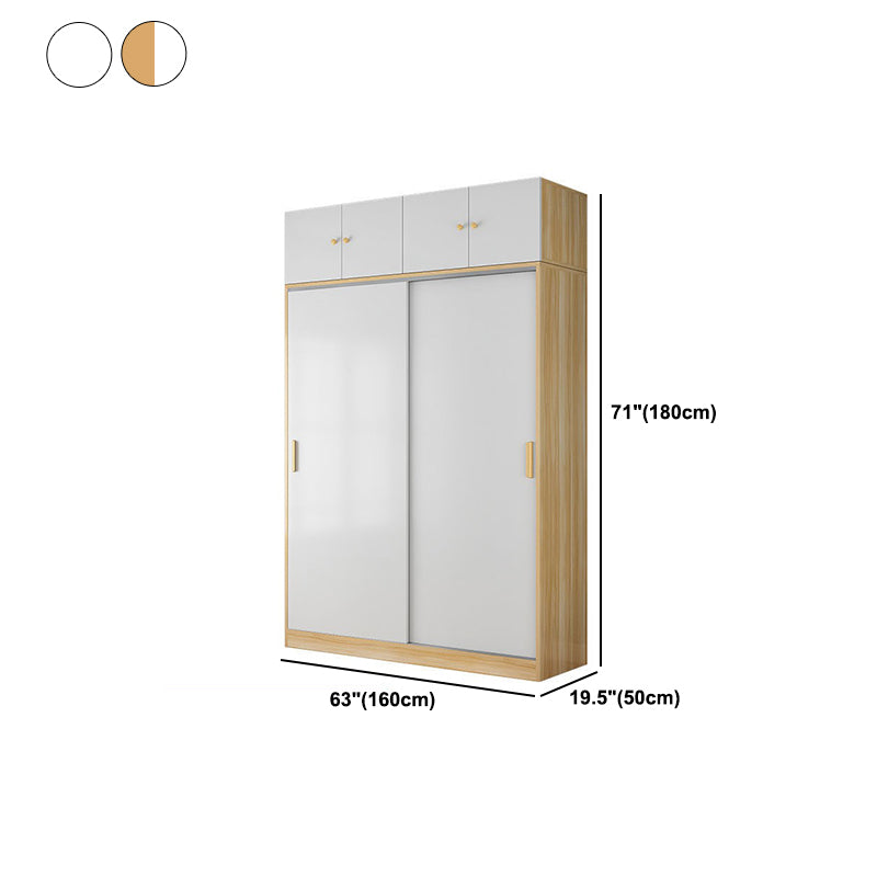 Engineered Wood Wardrobe Closet Modern Wardrobe Cabinet with Shelves