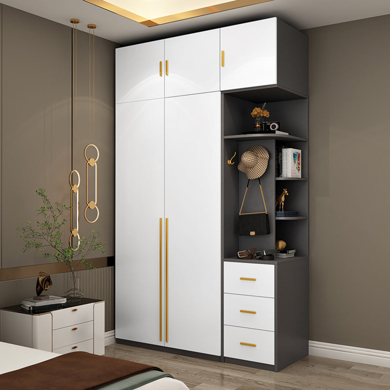 White Colour Wooden Wardrobe Soft Close Door Wardrobe Closet for Home