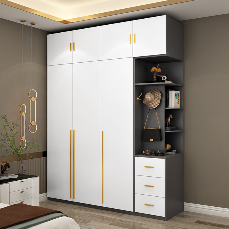 White Colour Wooden Wardrobe Soft Close Door Wardrobe Closet for Home