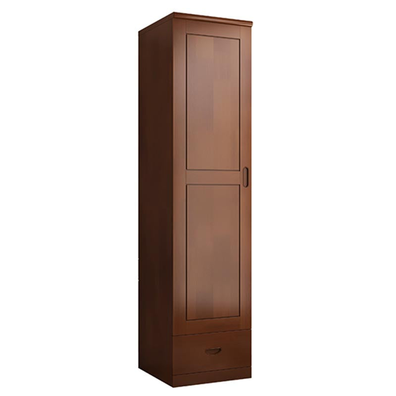 74.8"H Traditional Rubberwood Storage Cabinet with Garment Rod Matte Finish Cabinet