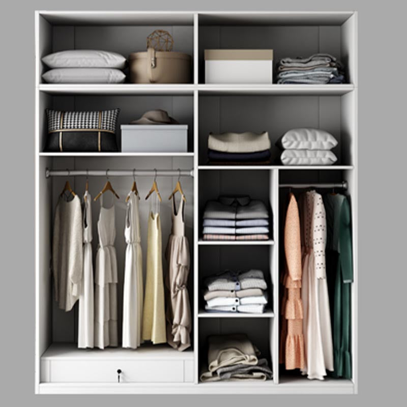 Manufactured Wood White Storage Cabinet Modern Style Cabinet for Bedroom