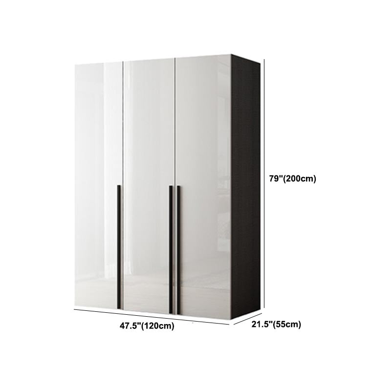 Manufactured Wood Glossy White Cabinet Modern Storage Cabinet with Hinged Doors