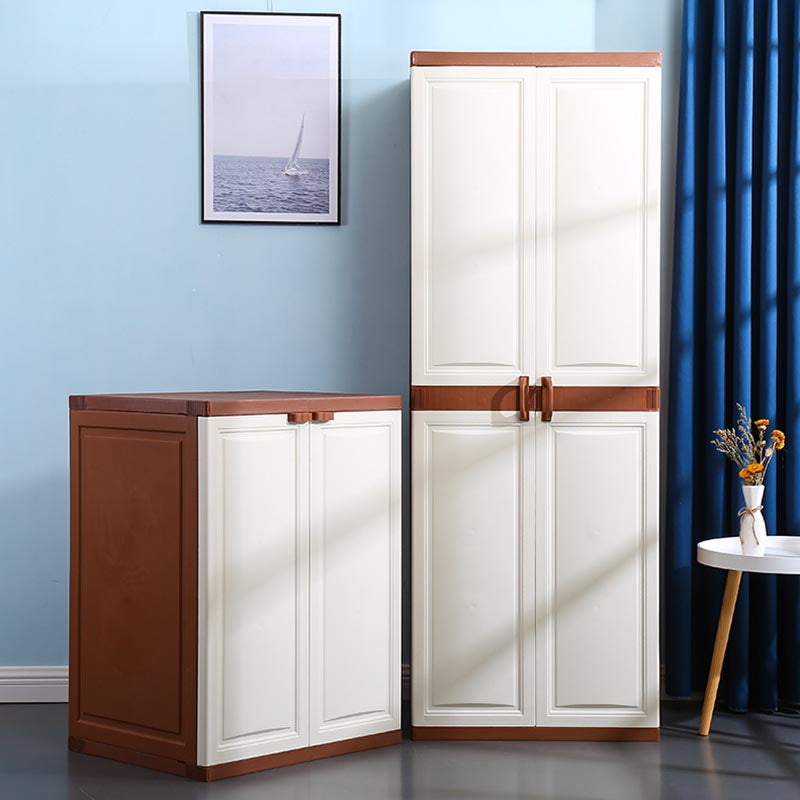 Plastic Matte Finish Storage Cabinet for Bedroom Contemporary Hinged Door Cabinet