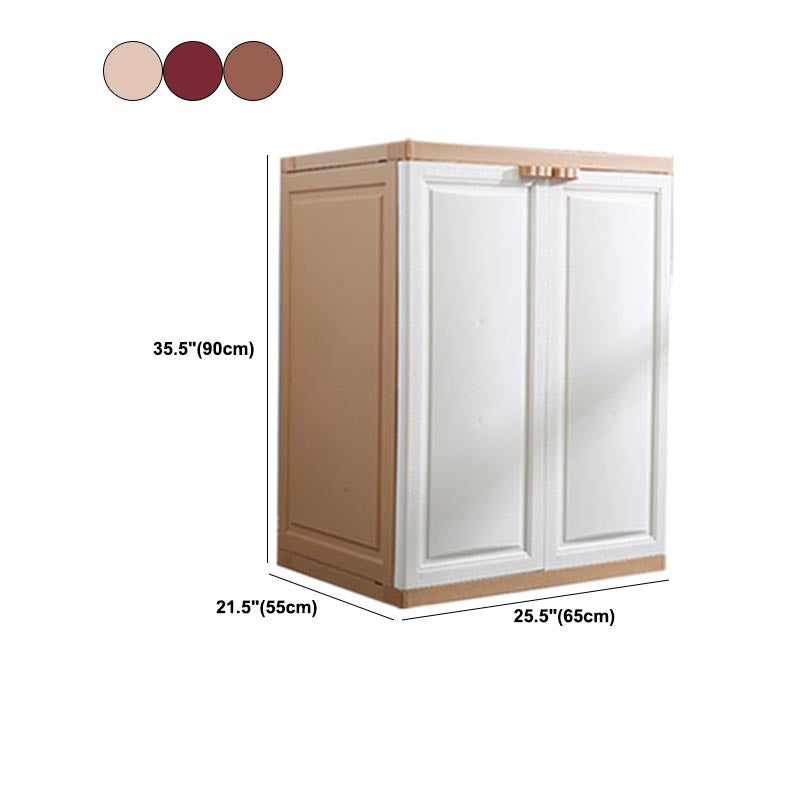 Plastic Matte Finish Storage Cabinet for Bedroom Contemporary Hinged Door Cabinet