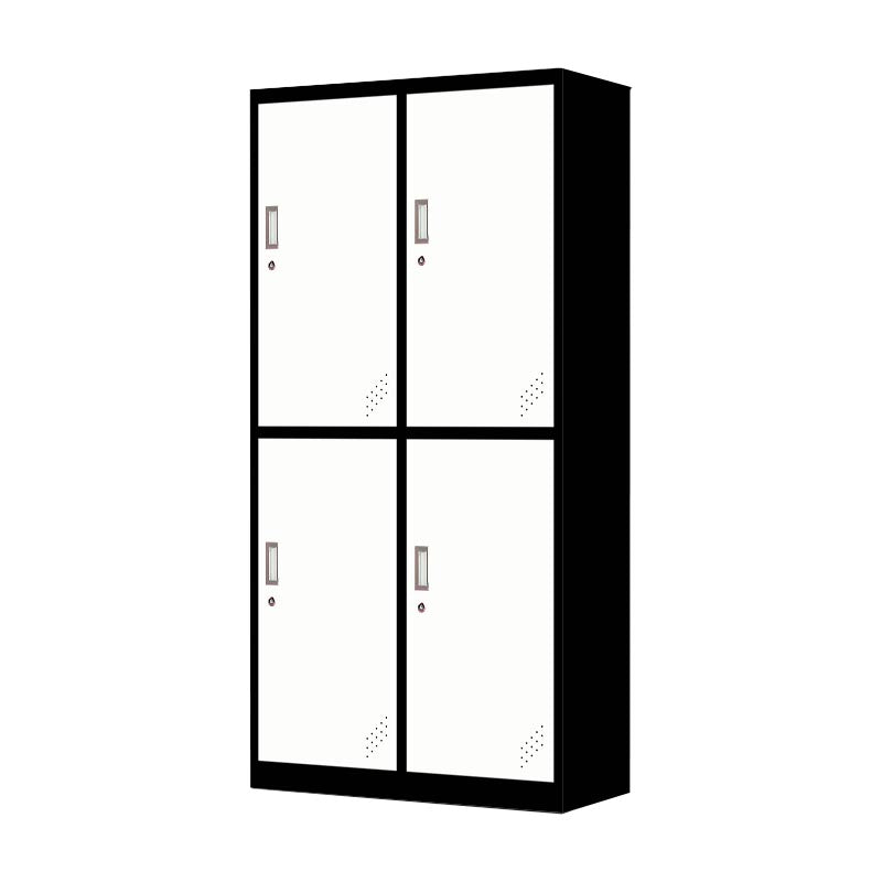 Metal Matte Finish Cabinet Contemporary Style Storage Cabinet with Hinged Doors