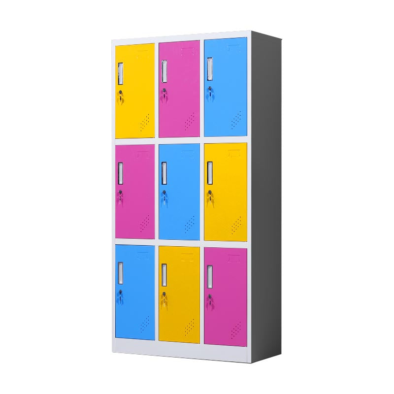 Metal Matte Finish Cabinet Contemporary Style Storage Cabinet with Hinged Doors