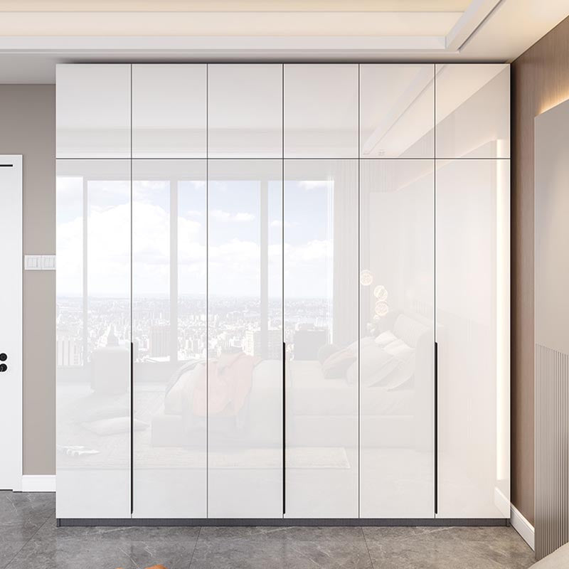 Contemporary Wooden Wardrobe White Colour Wardrobe Closet with Garment Rod