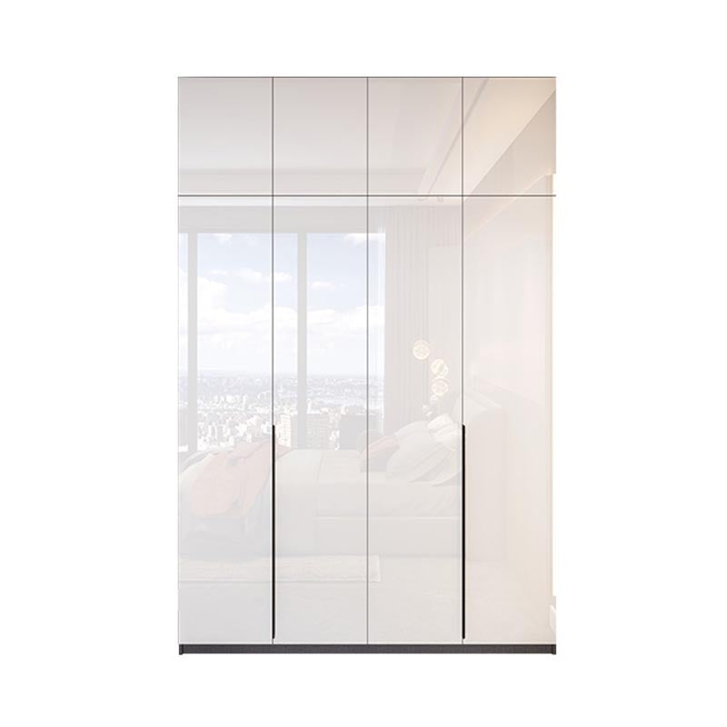 Contemporary Wooden Wardrobe White Colour Wardrobe Closet with Garment Rod