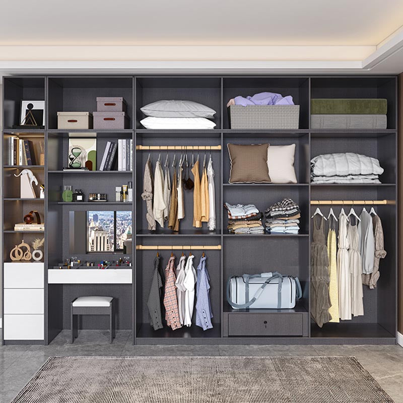 Contemporary Wooden Wardrobe White Colour Wardrobe Closet with Garment Rod