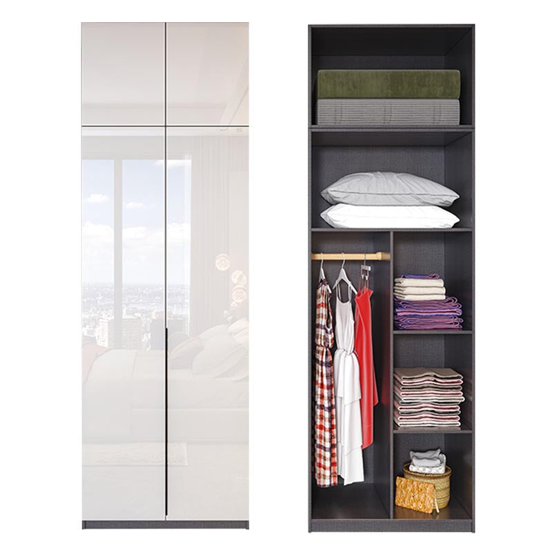 Contemporary Wooden Wardrobe White Colour Wardrobe Closet with Garment Rod