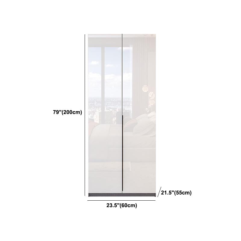 Contemporary Wooden Wardrobe White Colour Wardrobe Closet with Garment Rod