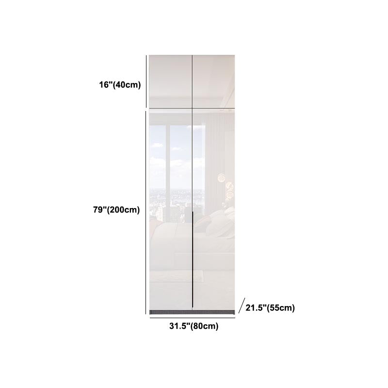 Contemporary Wooden Wardrobe White Colour Wardrobe Closet with Garment Rod