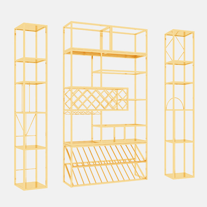 Luxury Metal Wine Holder Rack Freestanding with Shelf Wine Rack 78.7"H