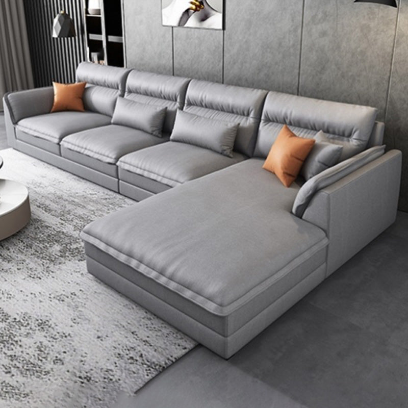 Modern Sectionals Faux Leather Pillow Top Arm Sectionals.134 inch