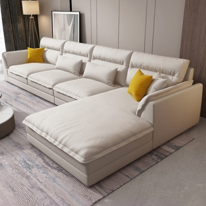 Modern Sectionals Faux Leather Pillow Top Arm Sectionals.134 inch