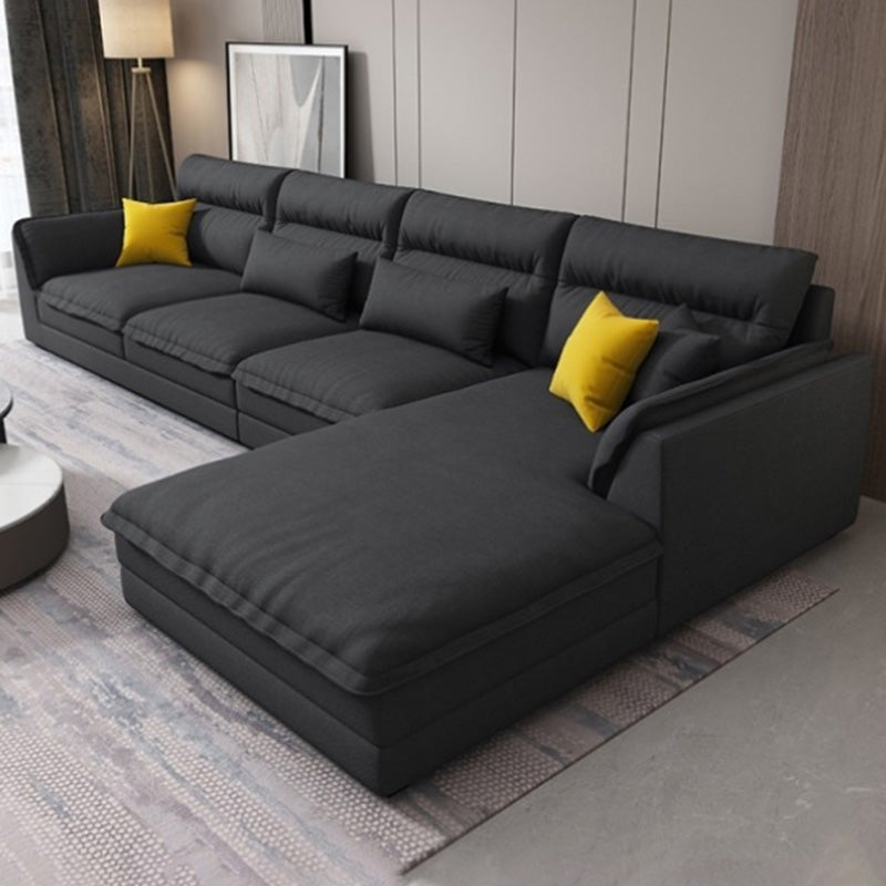 Modern Sectionals Faux Leather Pillow Top Arm Sectionals.134 inch