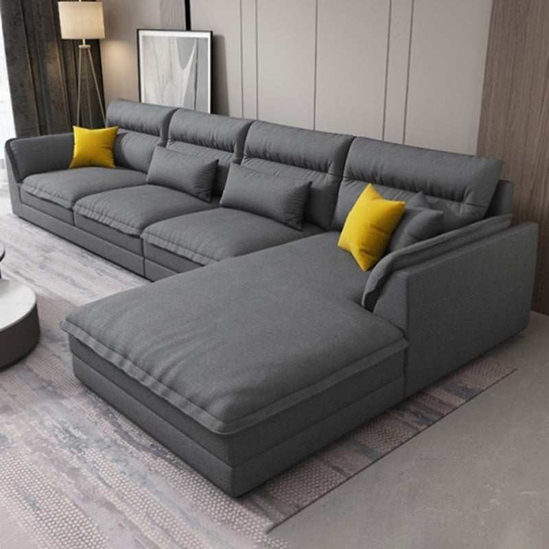 Modern Sectionals Faux Leather Pillow Top Arm Sectionals.134 inch