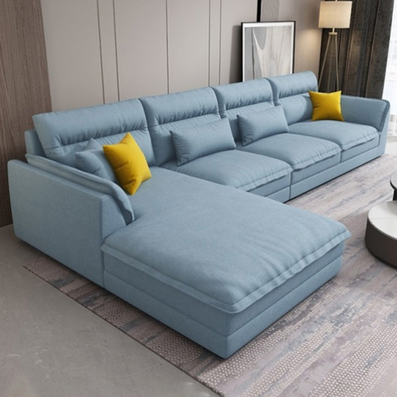 Modern Sectionals Faux Leather Pillow Top Arm Sectionals.134 inch